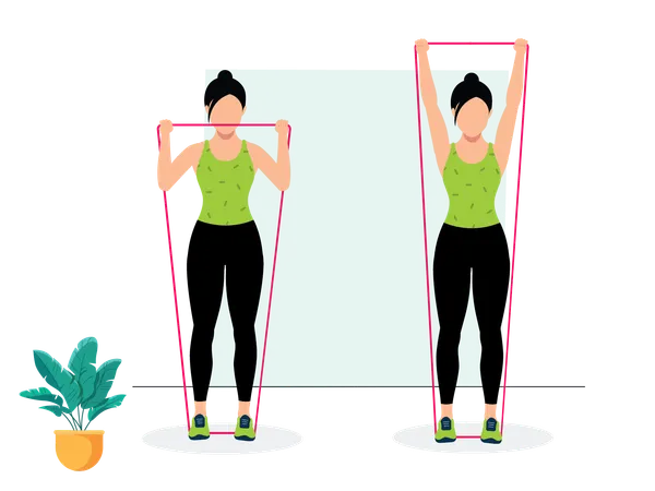 Woman doing Shoulder Press  Illustration