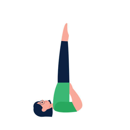 Woman doing Shoulder Stand For Yoga Pose  Illustration