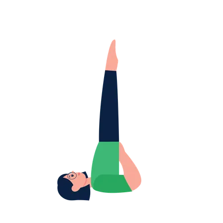 Woman doing Shoulder Stand For Yoga Pose  Illustration