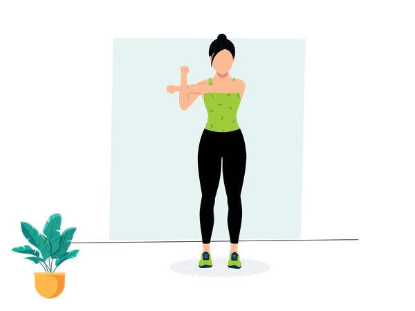 Woman doing Shoulder Stretch  Illustration