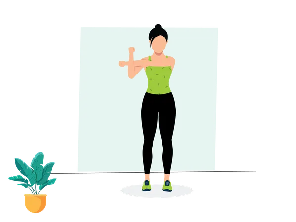 Woman doing Shoulder Stretch  Illustration