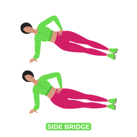 Woman Doing Side Bridge  Illustration
