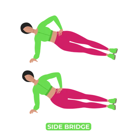 Bodyweight Fitness Core Workout Exercise An Educational Illustration On A White Background Illustration