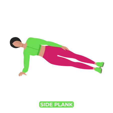 Woman Doing Side Plank  Illustration