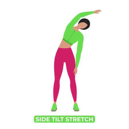 Woman Doing Side Tilt  Illustration