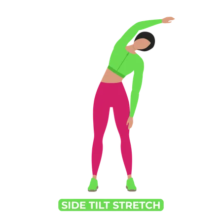 Woman Doing Side Tilt  Illustration