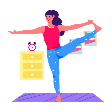 Woman doing Sideward Pose  Illustration