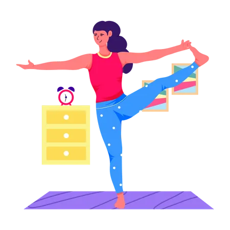 Woman doing Sideward Pose  Illustration