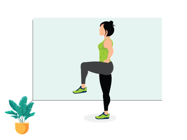 Woman doing Single-Leg Balance Hold  Illustration