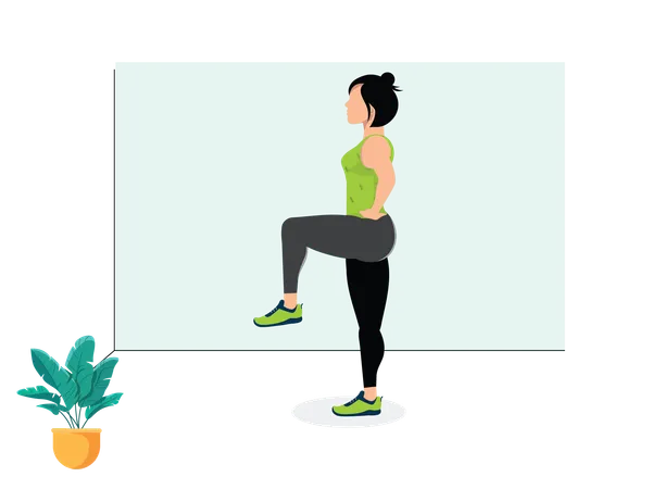 Woman doing Single-Leg Balance Hold  Illustration