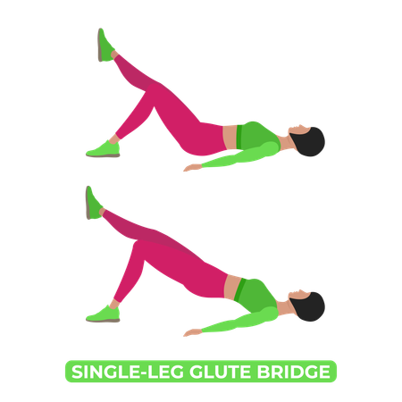 Woman Doing Single Leg Glute Bridge  Illustration