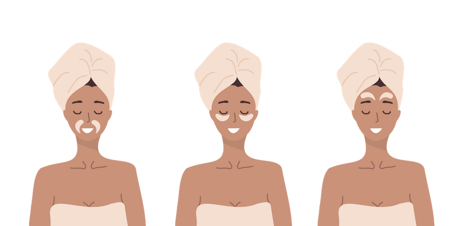 Woman doing skin care  Illustration