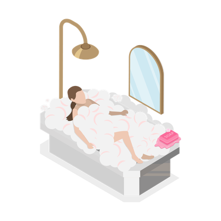 Woman doing skin care routine  Illustration