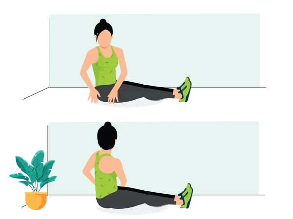 Woman doing Spinal Twist  Illustration