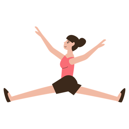 Woman doing Split Leap  Illustration