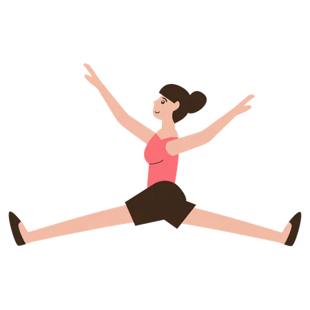 Woman doing Split Leap  Illustration