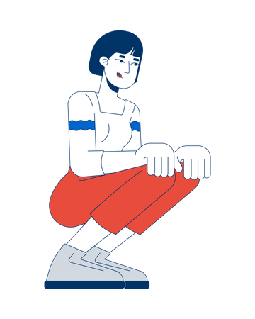 Woman doing squat exercise  Illustration