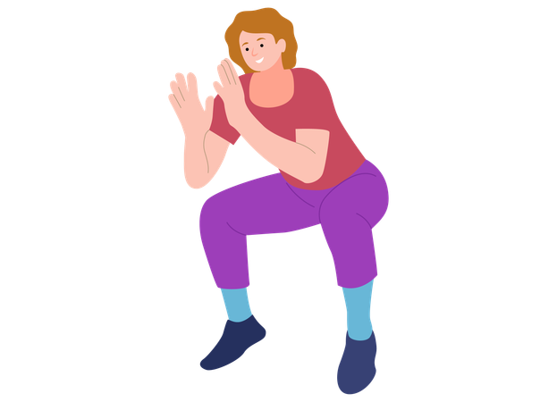 Woman doing squat workout  Illustration