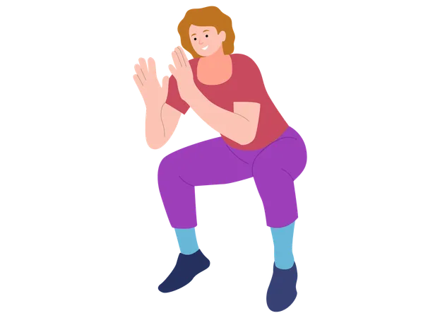 Woman doing squat workout  Illustration