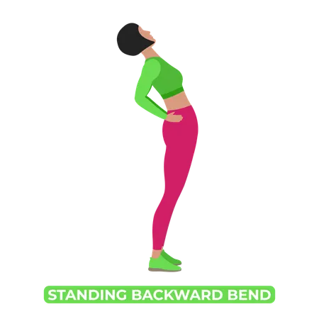 Woman Doing Standing Backward Bend  Illustration