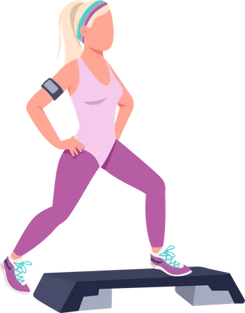 Woman doing step ups  Illustration