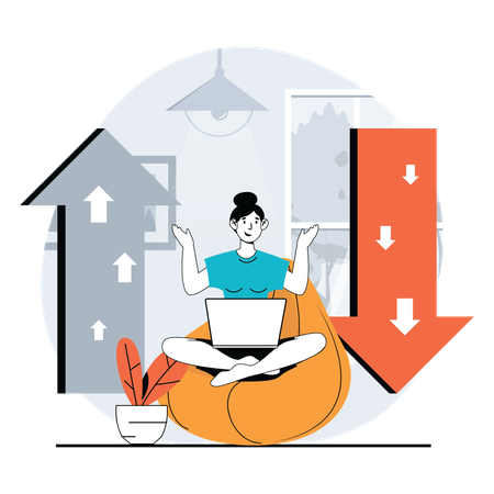 Woman doing stock trading  Illustration