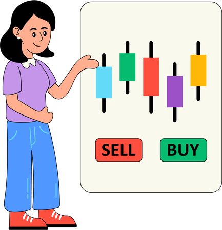 Woman doing stock Trading  Illustration