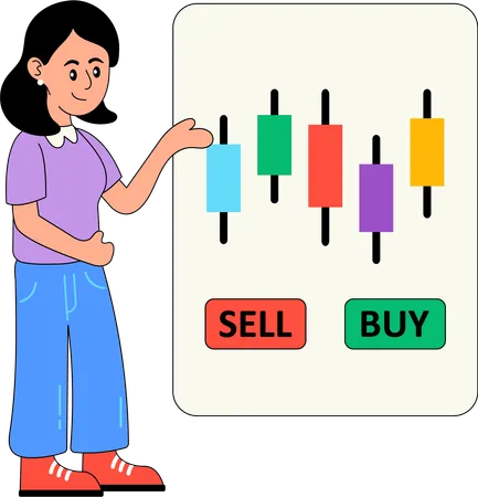 Woman doing stock Trading  Illustration