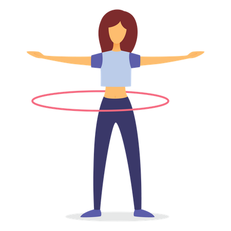 Woman doing stomach ring exercise Illustration