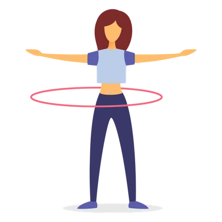 Woman doing stomach ring exercise Illustration