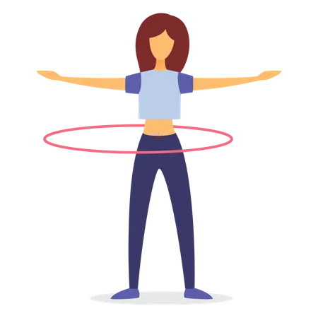 Woman doing stomach ring exercise  Illustration