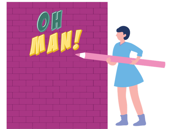거리 예술을 하는 여성  일러스트레이션