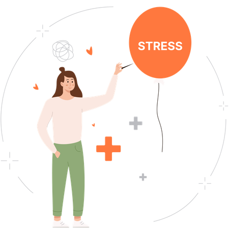 Woman doing Stress Management  Illustration