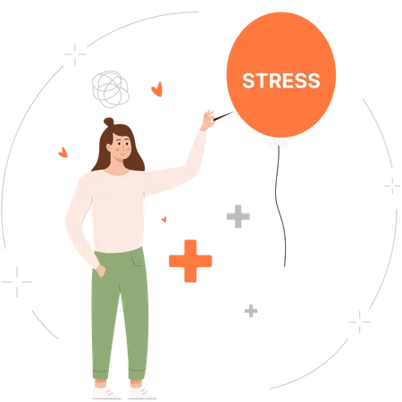 Woman doing Stress Management  Illustration