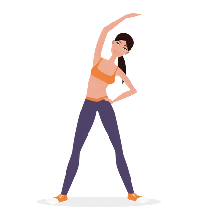 Woman Doing Stretching  Illustration
