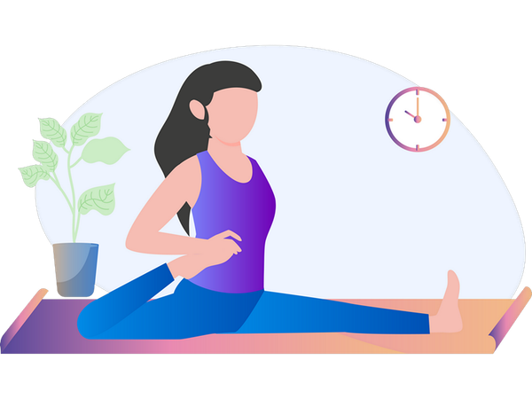 Woman doing stretching exercise  Illustration