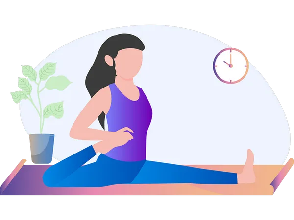 Woman doing stretching exercise  Illustration