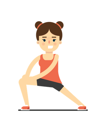 Woman Doing Stretching Exercises  Illustration