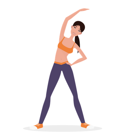 Woman Doing Stretching  Illustration