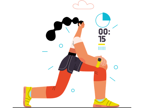 Woman Doing Stretching  Illustration