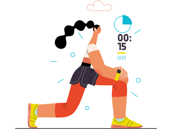 Woman Doing Stretching  Illustration