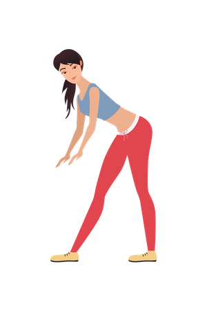 Woman Doing Stretching  Illustration