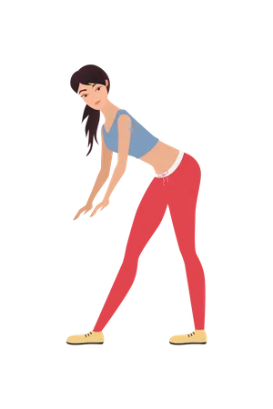 Woman Doing Stretching  Illustration