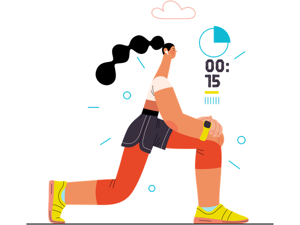 Woman Doing Stretching  Illustration