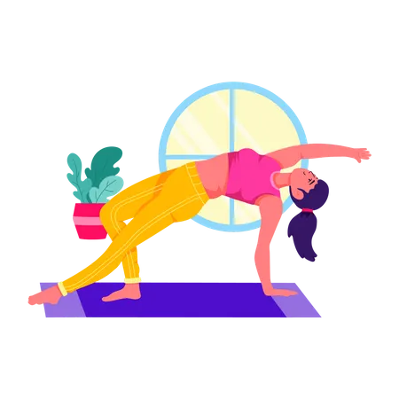 Woman doing Stretching Sideward  Illustration