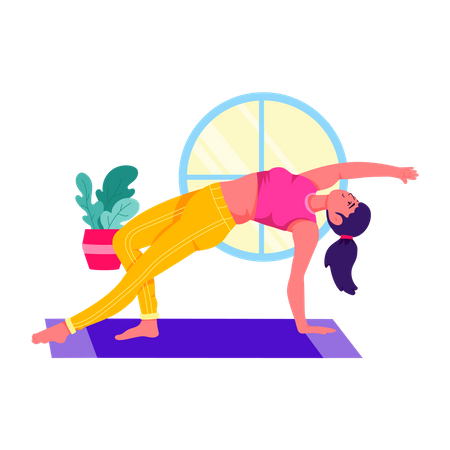 Woman doing Stretching Sideward  Illustration