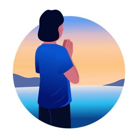 Woman doing sun salutation  Illustration