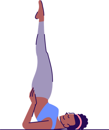 Woman doing supported shoulderstand  Illustration