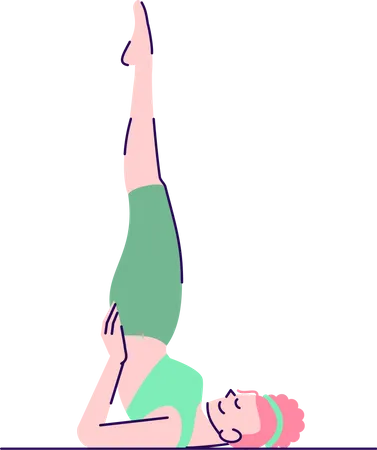 Woman doing supported shoulderstand  Illustration