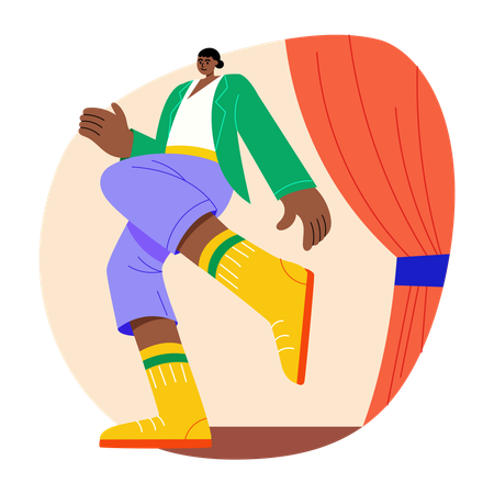 Woman doing Tap dance  Illustration